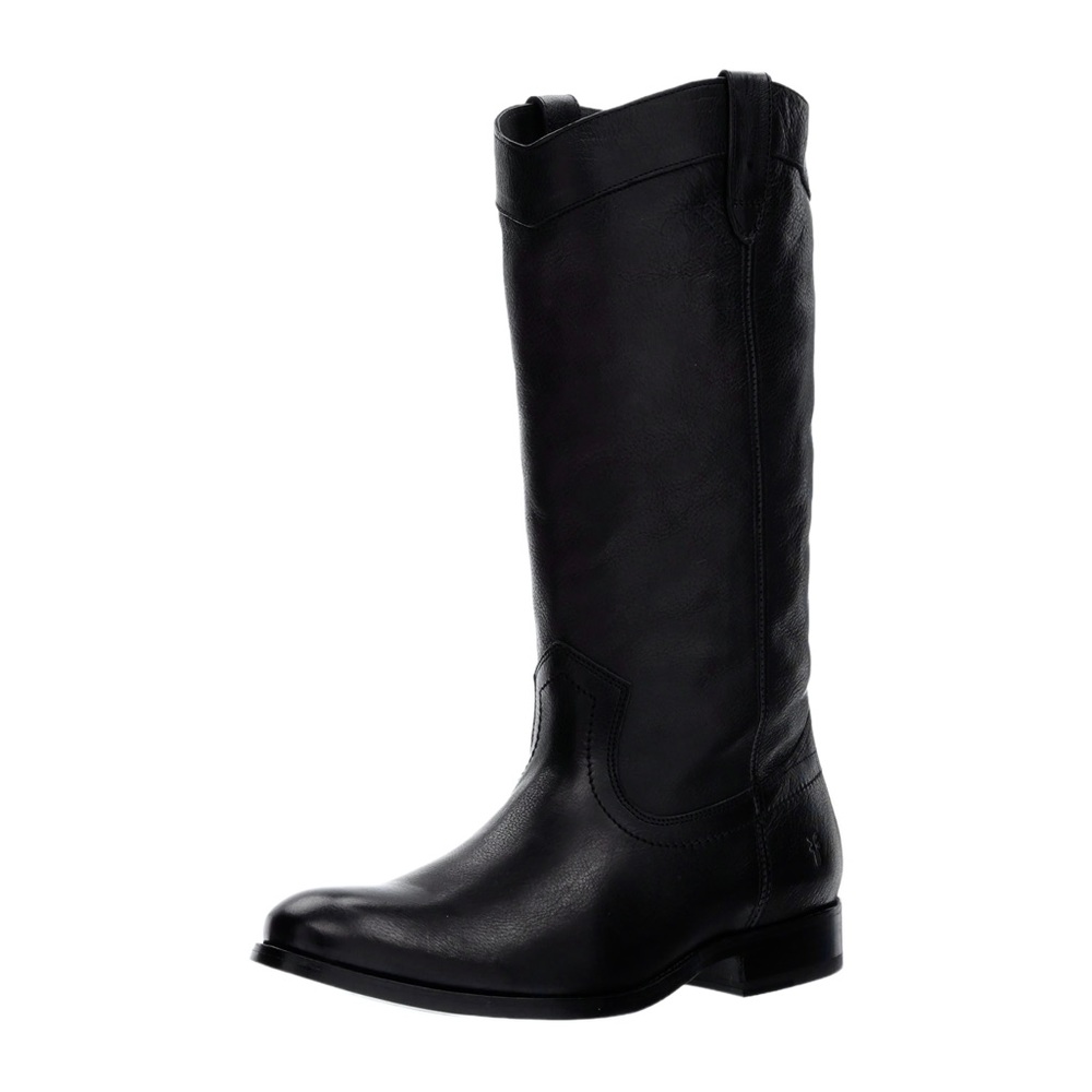 Frye Black Italian Leather Melissa Pull On Boots Size 6.5